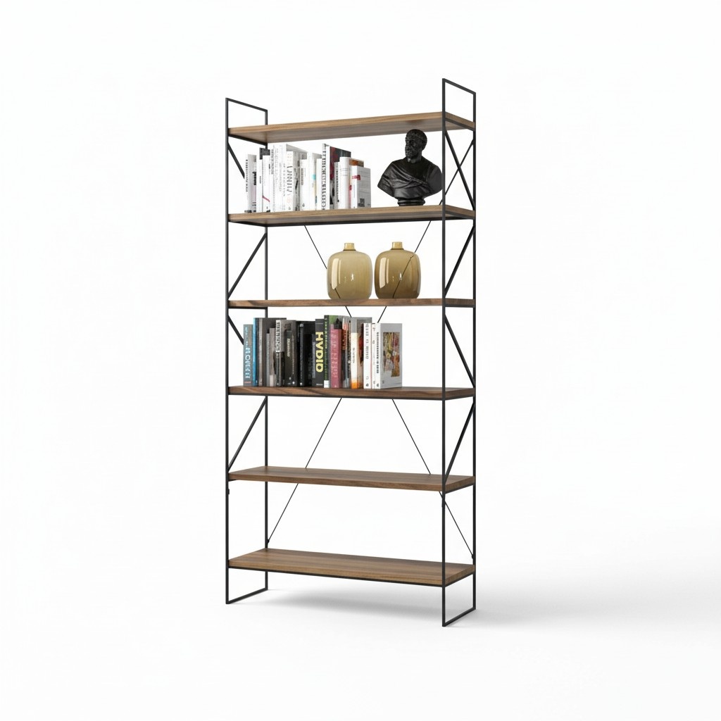 Wandregal Moderner Bücherschrank Wohnzimmer Regal Designer Holzmöbel