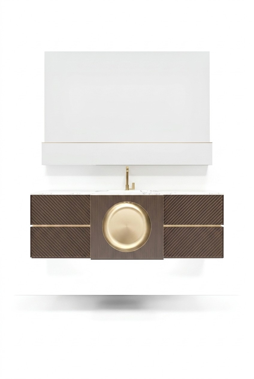 Waschbecken braun Badezimmerarmaturen Badezimmermöbel klassische Möbel neu