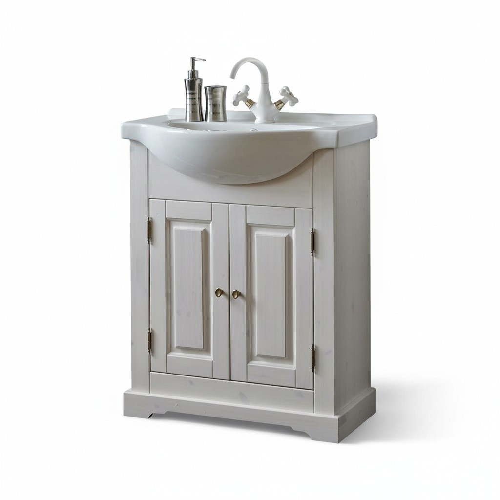 Waschbecken Waschtisch Keramik Becken Badezimmer Waschtische 66cm Unterschrank