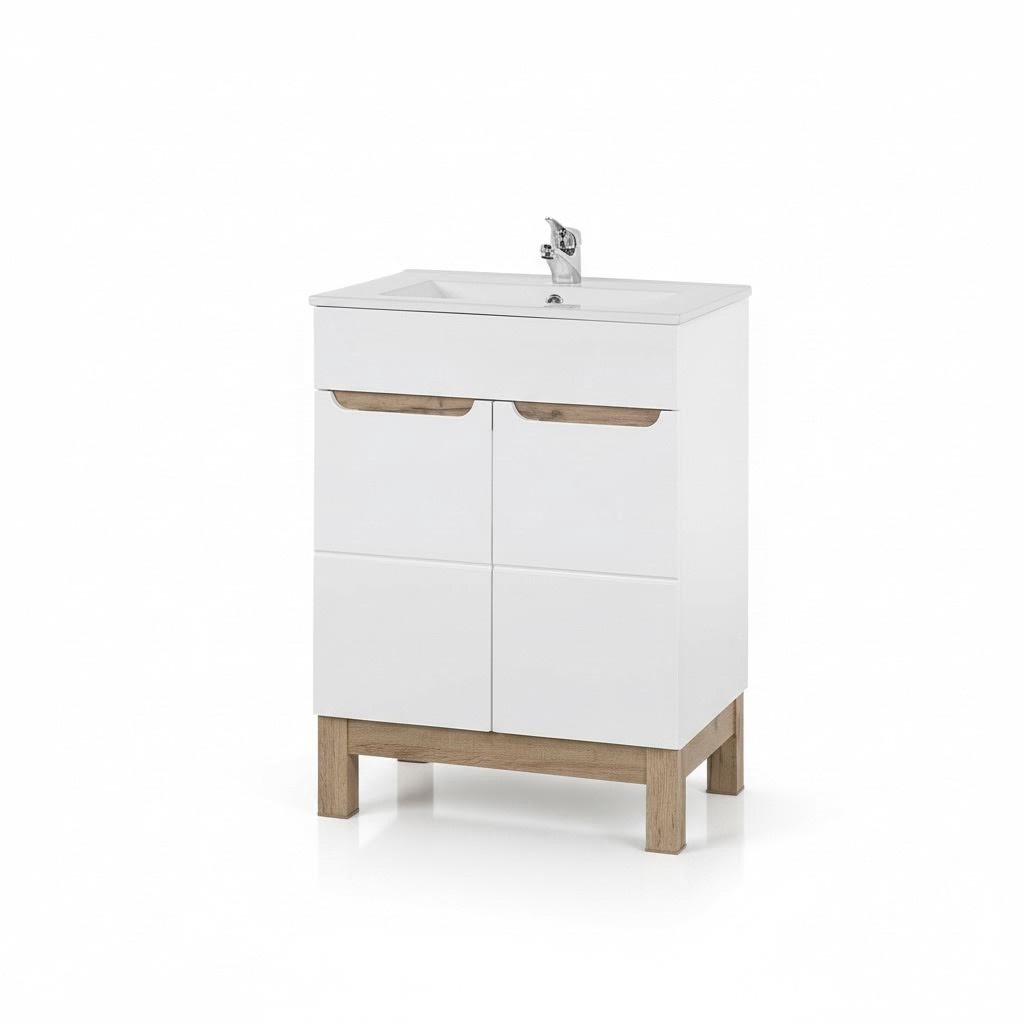 Waschbecken Waschtisch Unterschrank Becken Badezimmer Waschtische 60cm Keramik