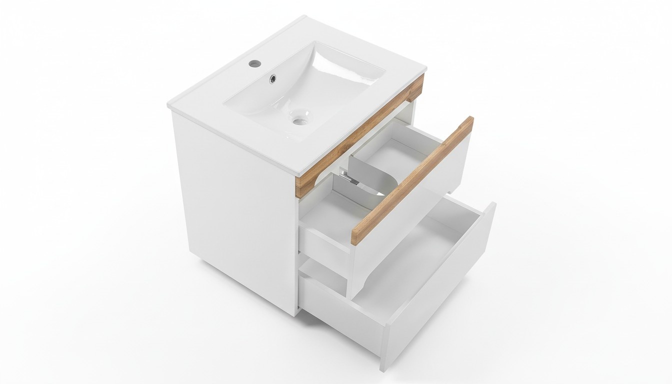 Waschbecken Waschtisch Unterschrank Keramik Becken Badezimmer Waschtische 60cm