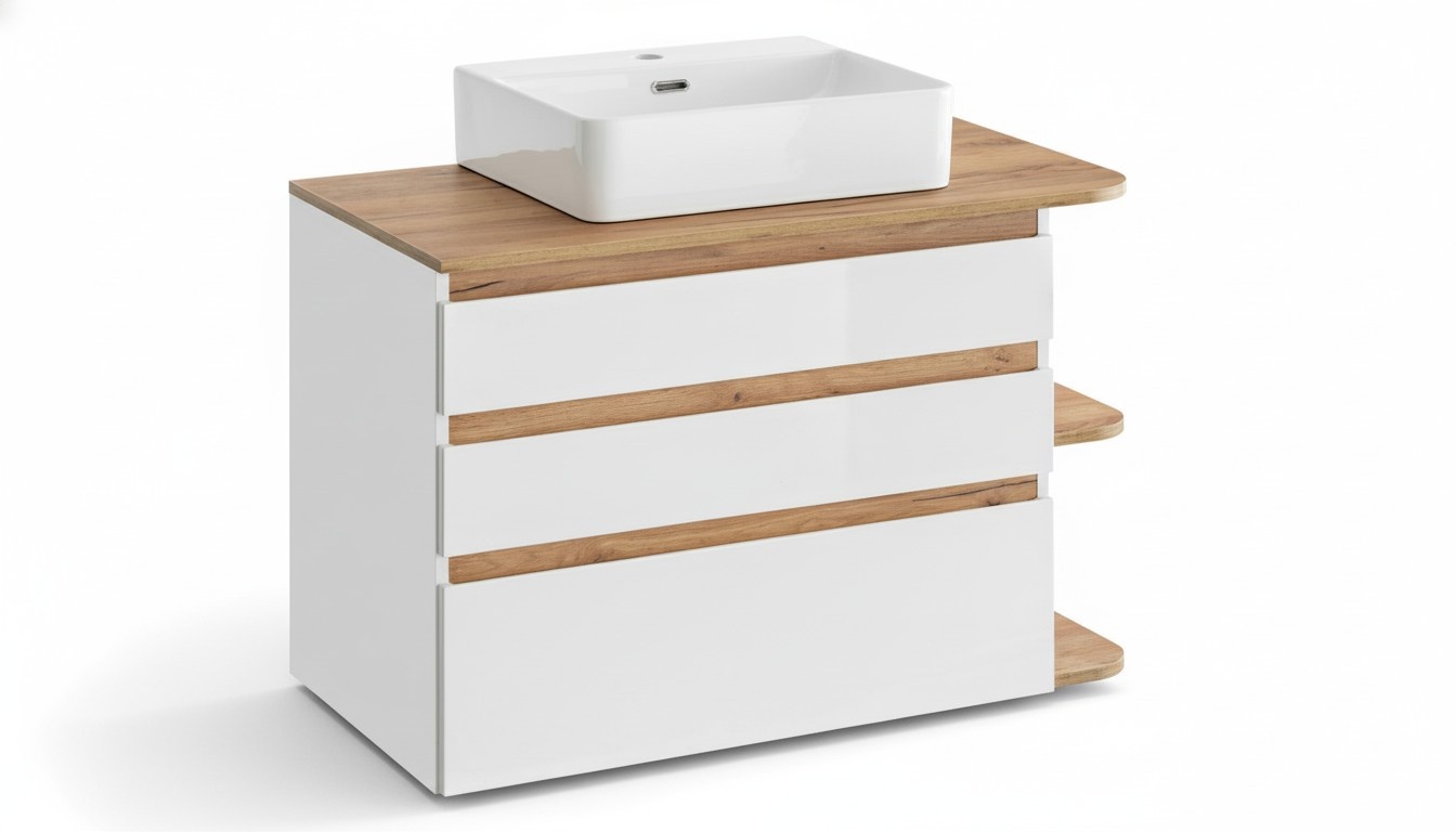 Waschtisch Badezimmer Schränke Waschtische Waschbecken Becken Unterschrank 94cm