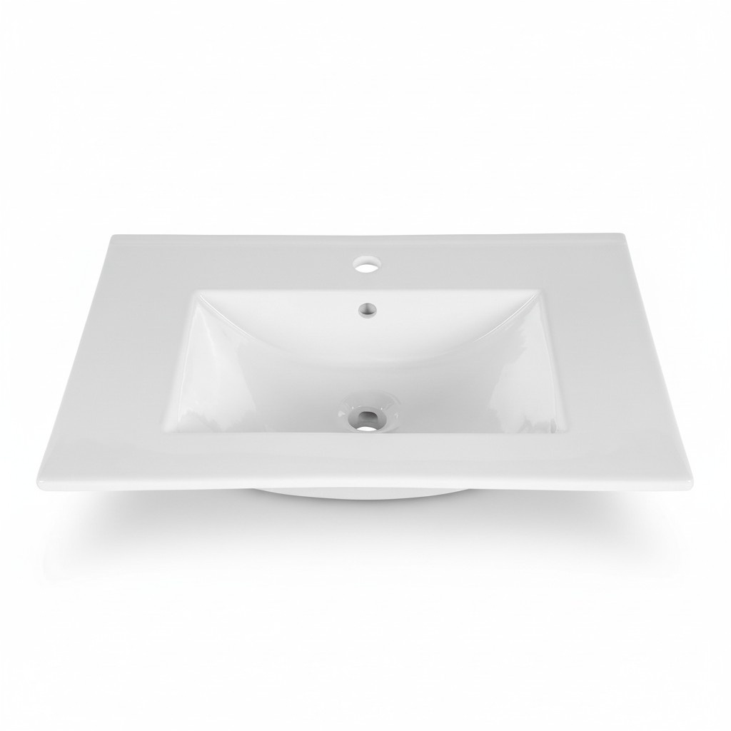 Waschtisch Einbauwaschtisch Waschbecken 81 x 46 cm Weiß Waschtisch Becken Neu