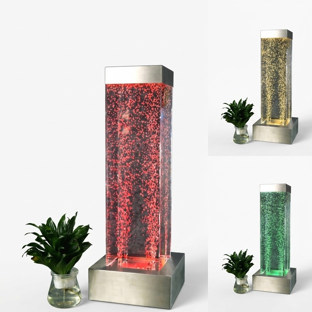 Wasser Säule 20*80cm Wasserwand Säulen Wand Trennwand Led Beleuchtet Wände Neu