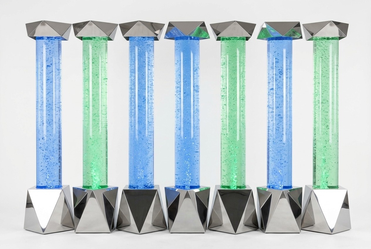Wasser Säule xxl 50x300cm big Wasserwand Säulen Wand Trennwand Led Beleuchtet
