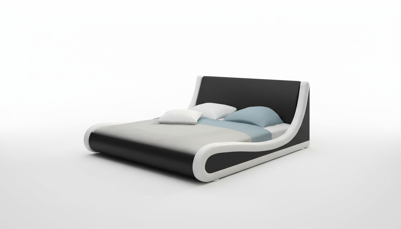 Lederbett Polsterbett mit Matratze Neu NIKLAS Wasserbett Bett Betten Komplett