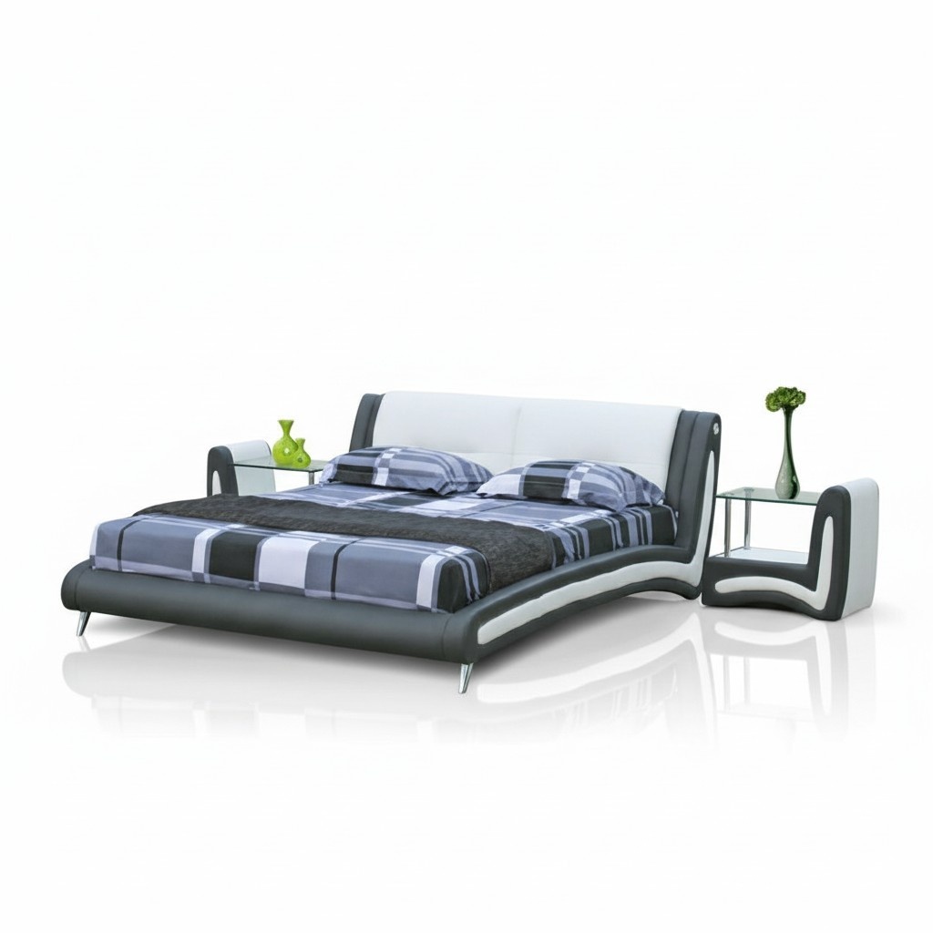 Wasserbett Lederbett Polsterbett mit Matratze Neu LERA Bett Betten Komplett !!