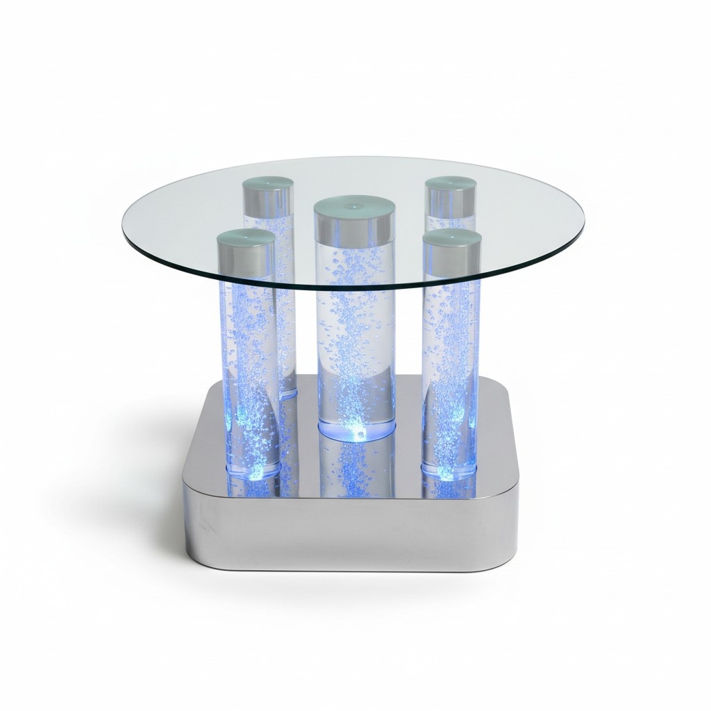 Water Design Tisch Couchtisch Wasser Säulen Säule Sofa Tische LED Beleuchtet Neu