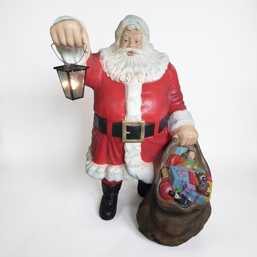 Weihnachtsmann Figur Statue Aussenleuchte Dekoration Nikolaus Skulptur 190 cm 2