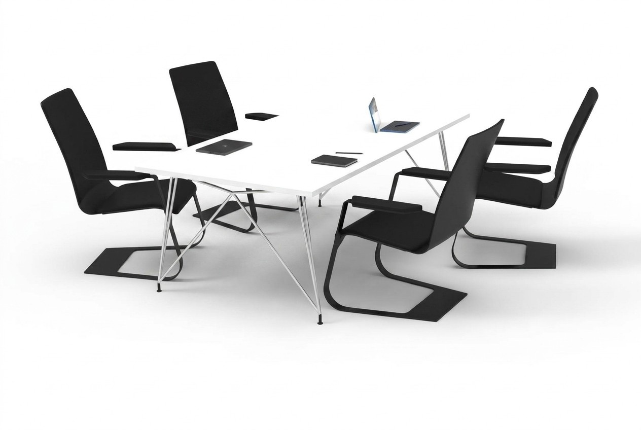 Weiß 4-Sitzer Schreibtisch Workstation Arbeitsplatztheke Multifunktions