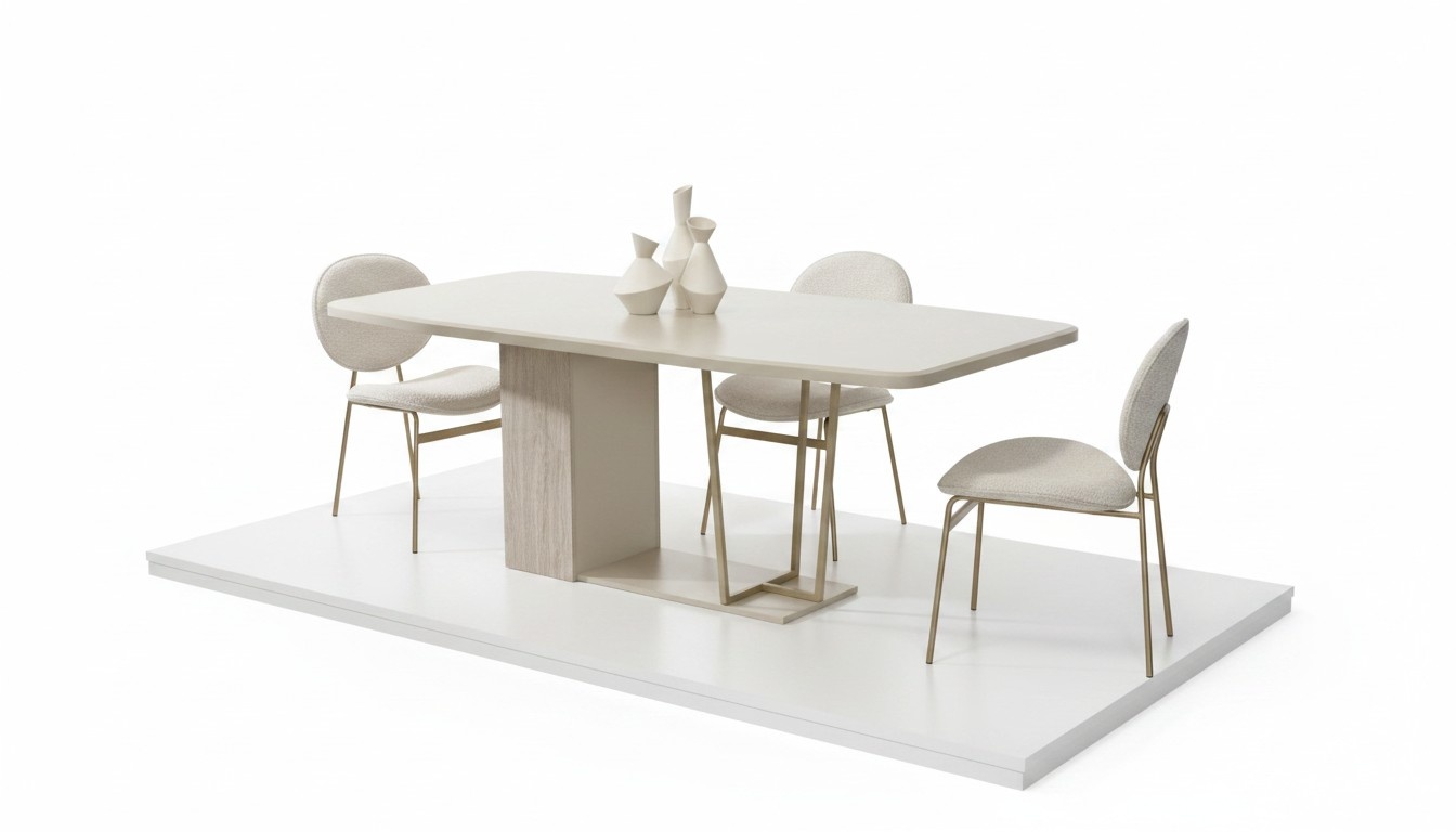 Weiße Essecke Designer Essgruppe Luxuriöse Esszimmer Möbel Stühle Tisch