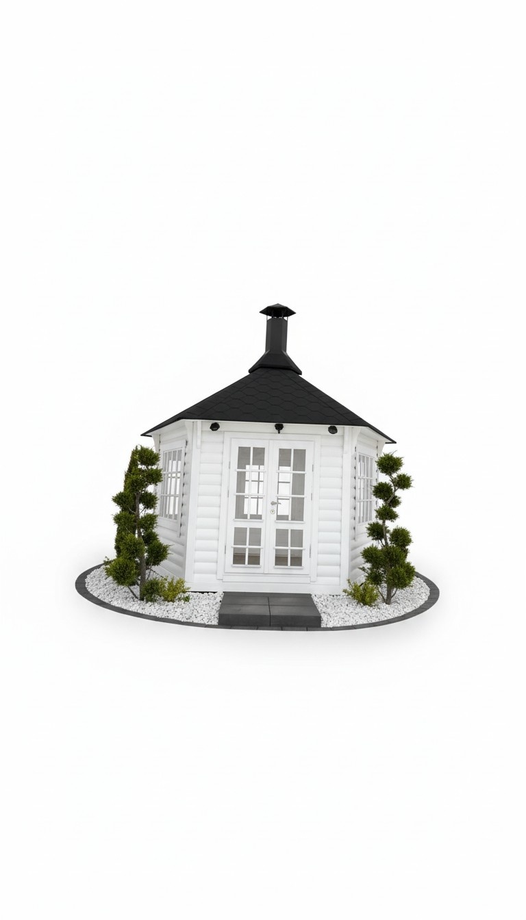 Weiße Grillkota Grillhaus Grillhütte Grillhaus Winter Garten Laube 9.2 m² Kota