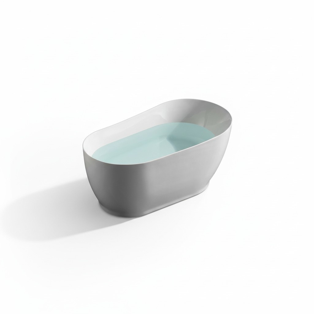 Weiße Halbrunde Acryl Badezimmer Luxuriöse Badewanne Oval Standwanne