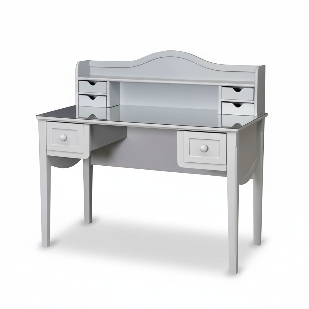 Weiße Holzschreibtisch im minimalistischen Design für Büro