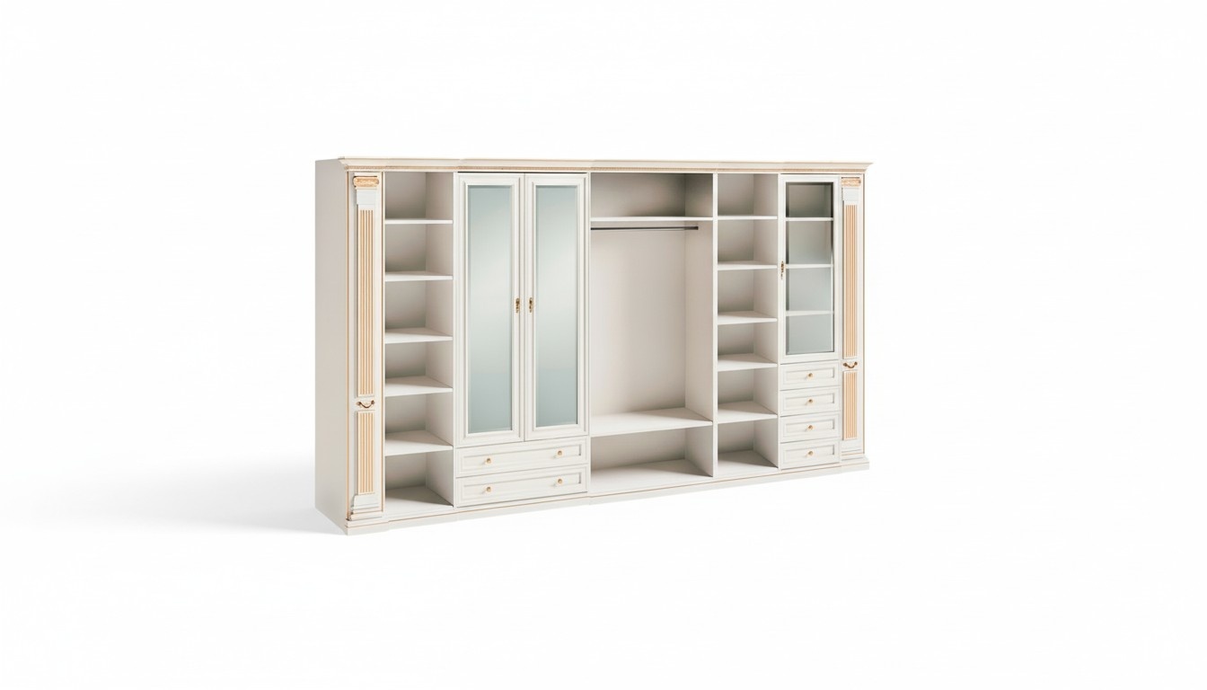 Weiße Stilvolle Kleiderschränke Schlafzimmer Luxus Holz Möbel Eckschrank