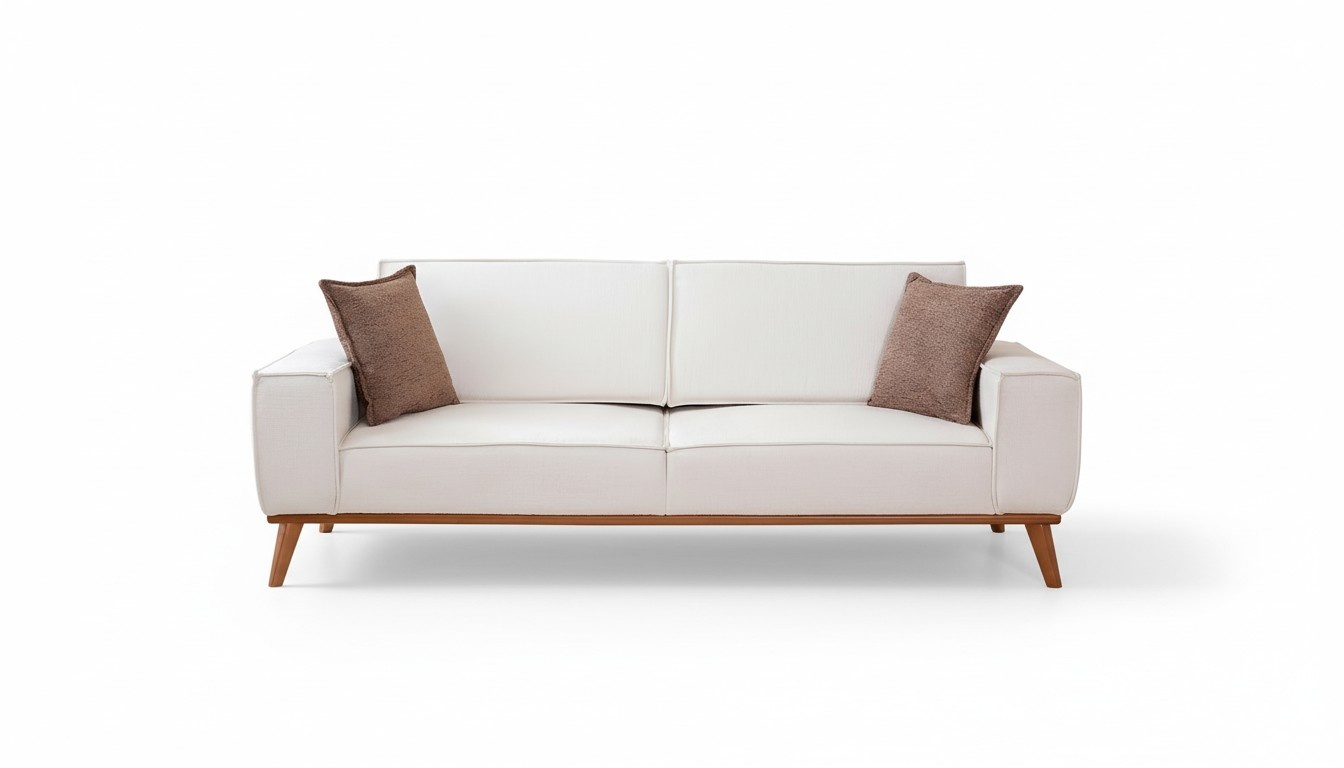 Weiße Wohnzimmer Garnitur Stilvoller 3-Sitzer Designer Sessel 2tlg Set