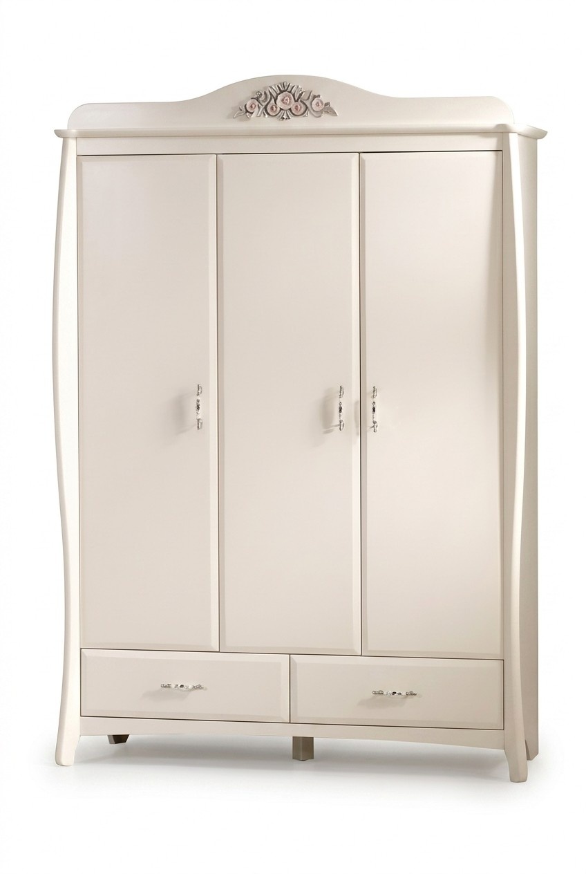Weißer Holzschrank modern, eleganter Stauraum, zeitloses Design