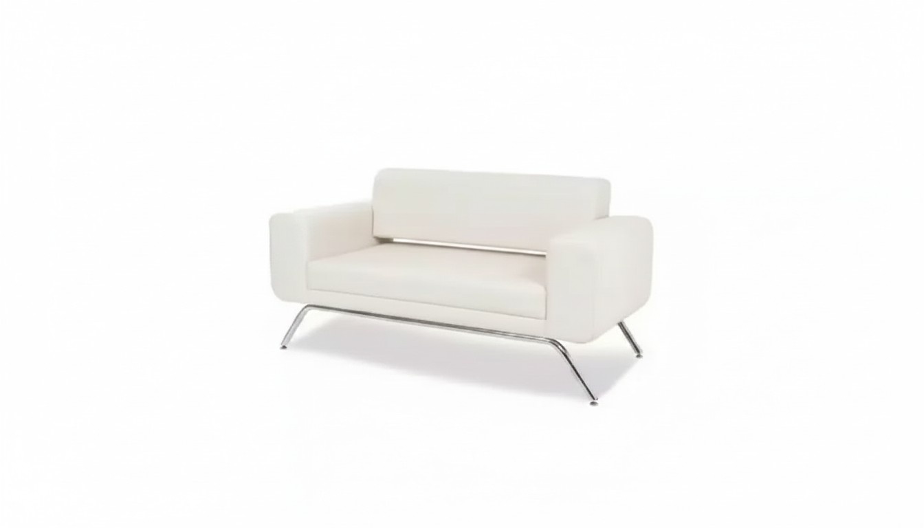 Weißer Luxus Zweisitzer Luxus Couch Textil Stoff Büroeinrichtung Möbel
