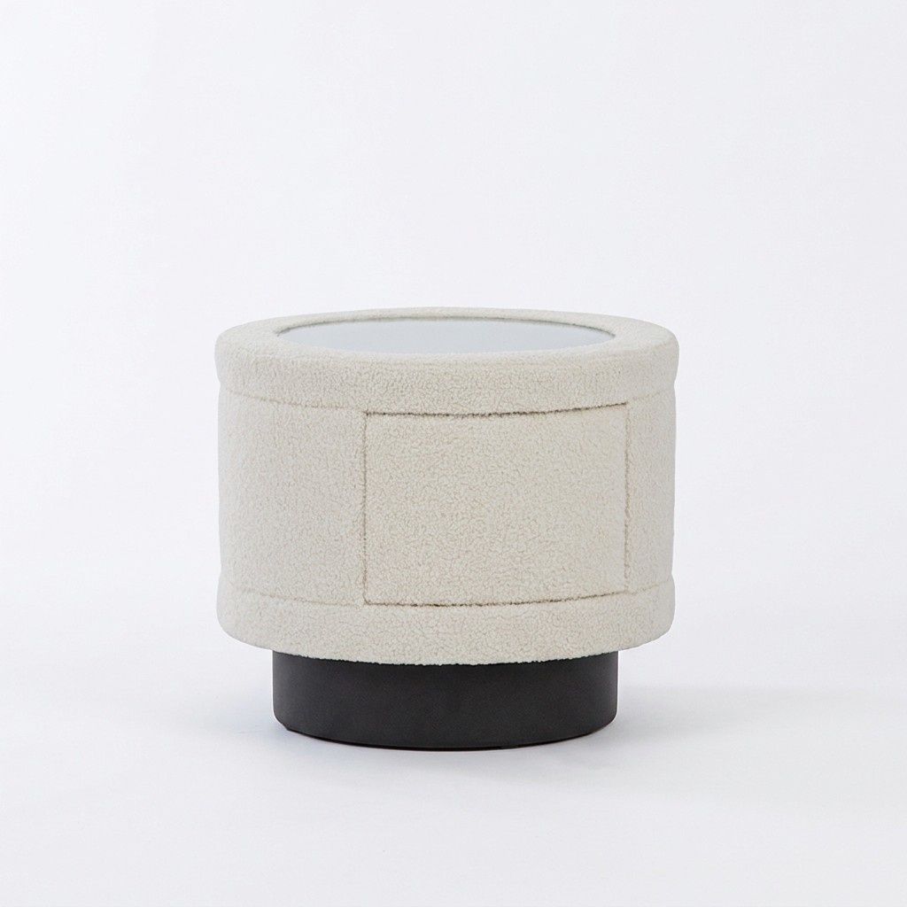 Weißer Nachttisch Schlafzimmer Möbel Holzgestell Designer Glasplatte