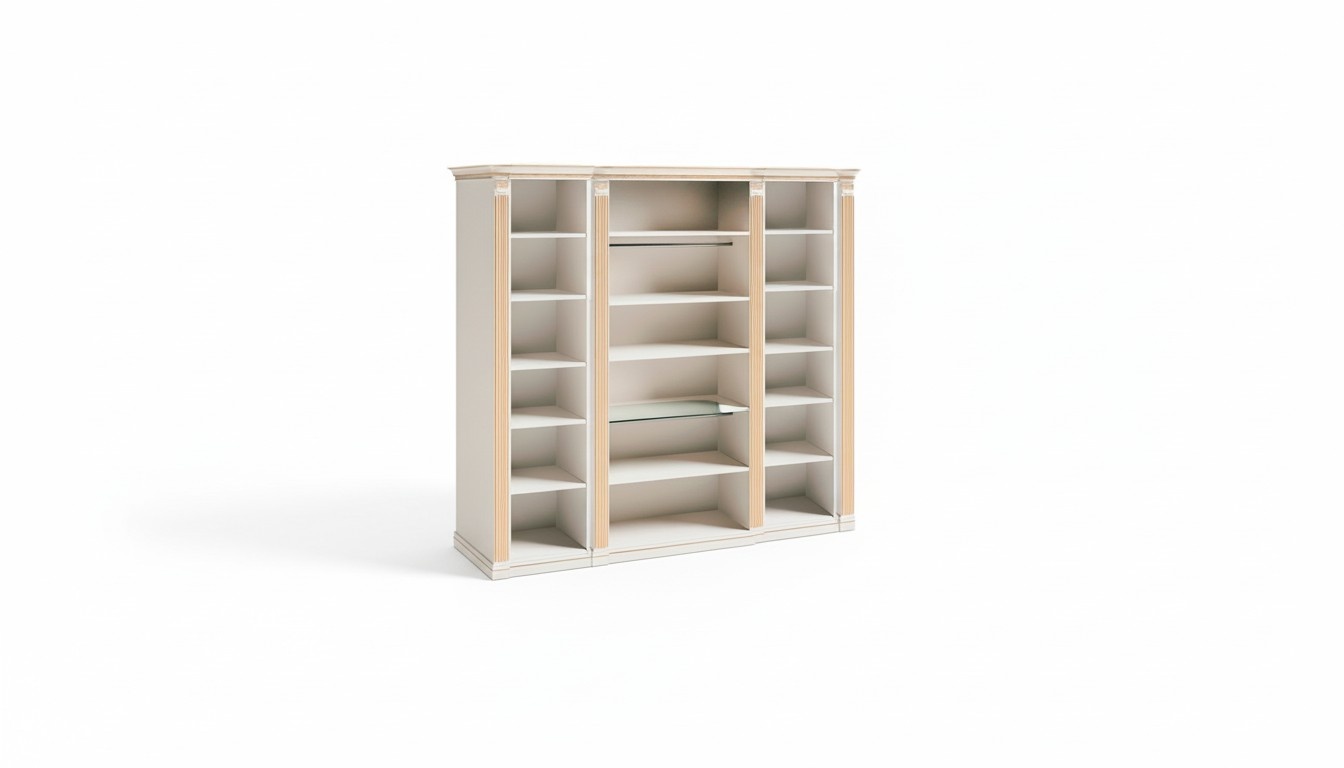 Weißer Stilvoller Schrank Designer Holz Schlafzimmer Luxe Möbel Regale