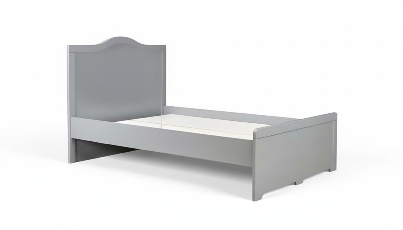 Weißes Holzbett im eleganten Design