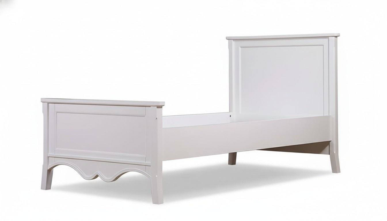 Weißes Holzbett im eleganten Design