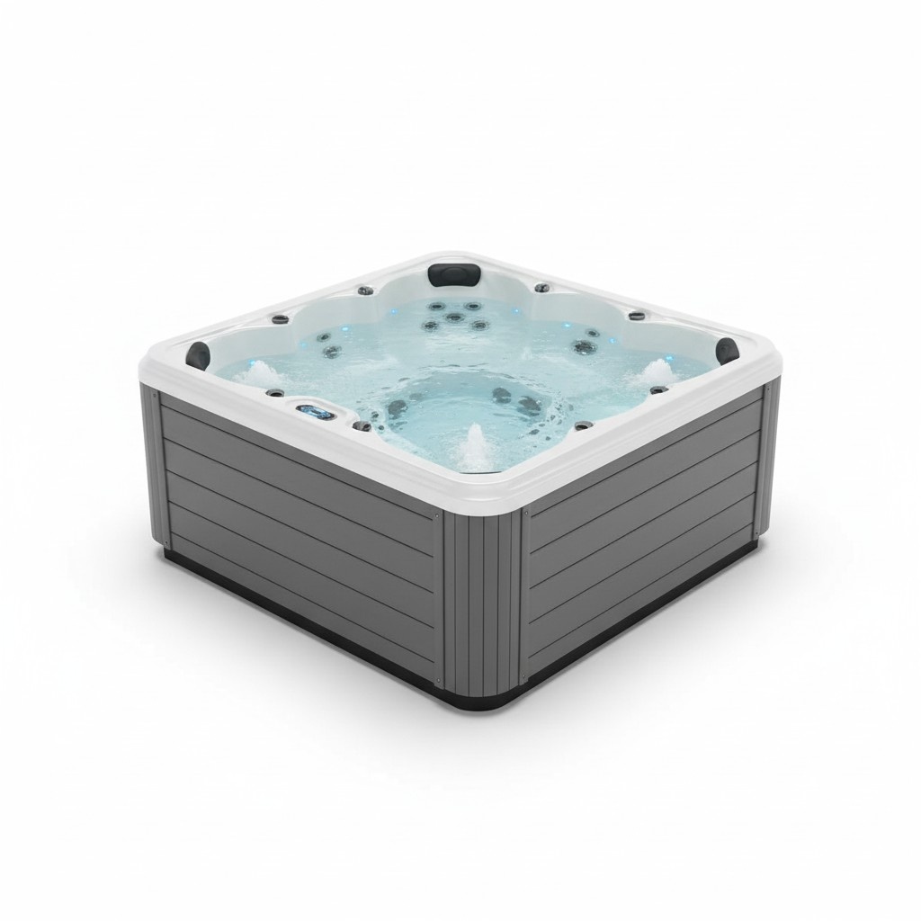 Whirlpool Massagebad Outdoor-Spa Blubberbad Massagebecken Whirlwanne 200x200 cm