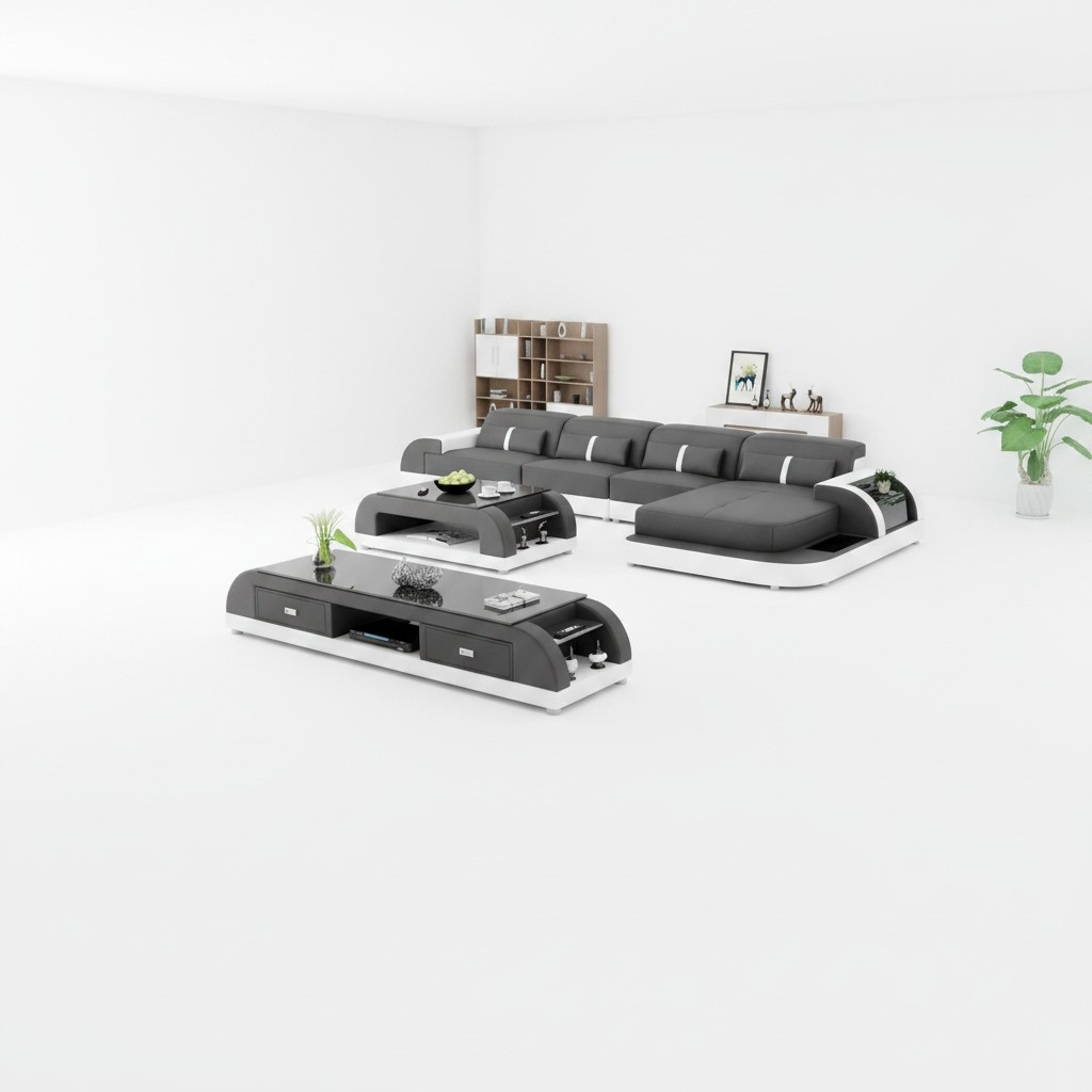 Wohnlandschaft Ecksofa L-Form Sofa Couch Design Couch Leder Modern Polster Neu