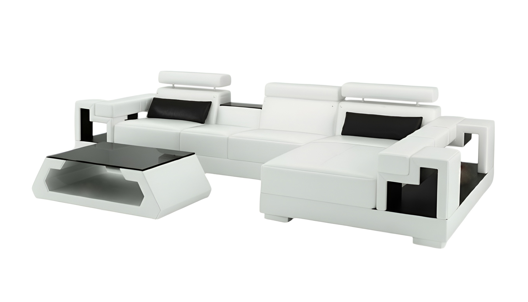 Wohnlandschaft Ecksofa Ledersofa Sofa Couch Polster Sitz Eck Garnitur Neu 2710B