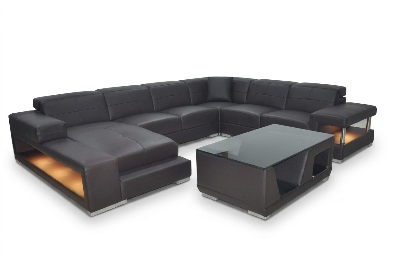 Wohnlandschaft Ecksofa Polster Sitzecke Sitzgarnitur Ledersofa Sofa Couch + USB