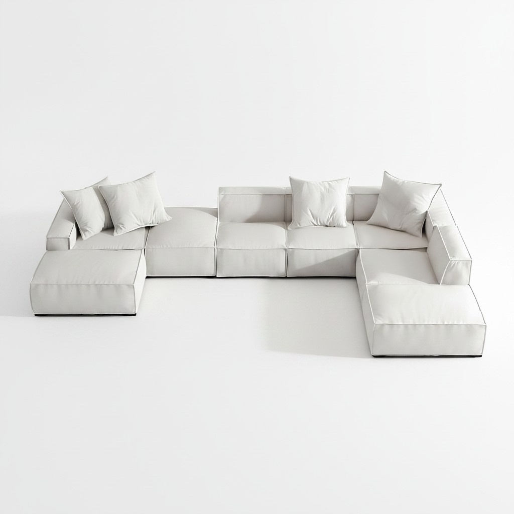 Wohnlandschaft Ecksofa U-Form Sofa Couch Design Couch Modern Textil Polster Neu