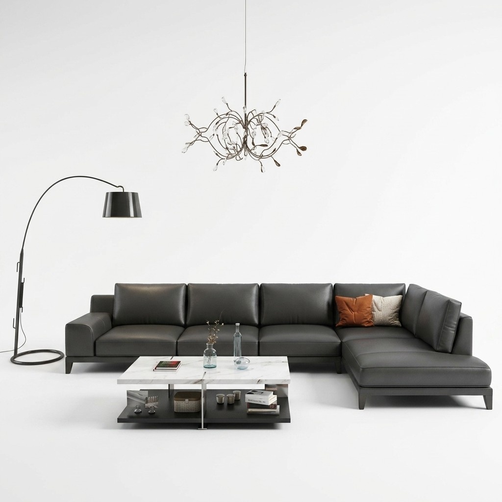 Wohnlandschaft L-Form Ecksofa Couch Design Polster Leder Garnitur Sofa Ecke Neu