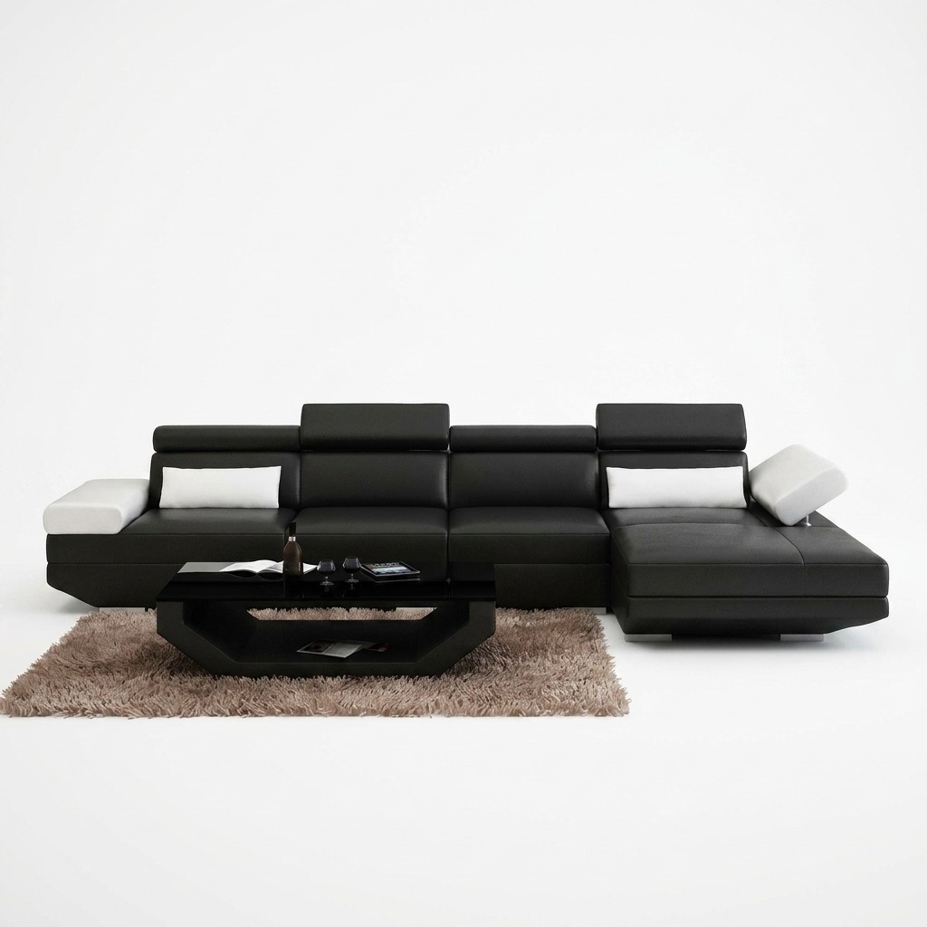 Wohnlandschaft Polster Ecke Eck Sofa Couch Garnitur Landschaft Leder - AlfredC