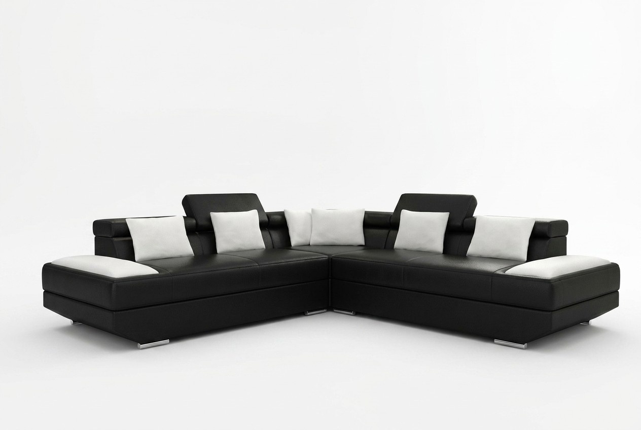 Wohnlandschaft Polster Ecke Eck Sofa Couch Garnitur Landschaft Leder Neu - 2719B
