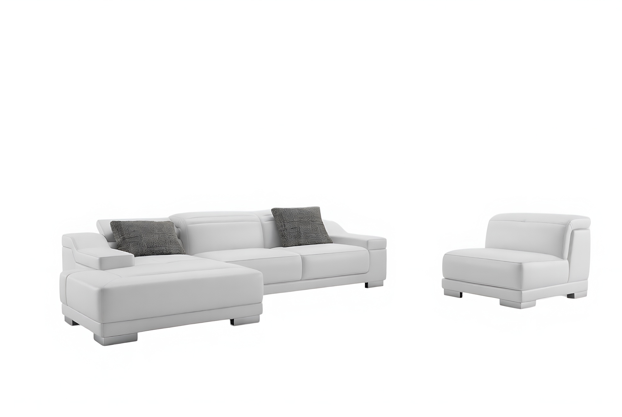 Wohnlandschaft Polster Ecke Eck Sofa Couch Garnitur Landschaft Leder Neu / 2711B