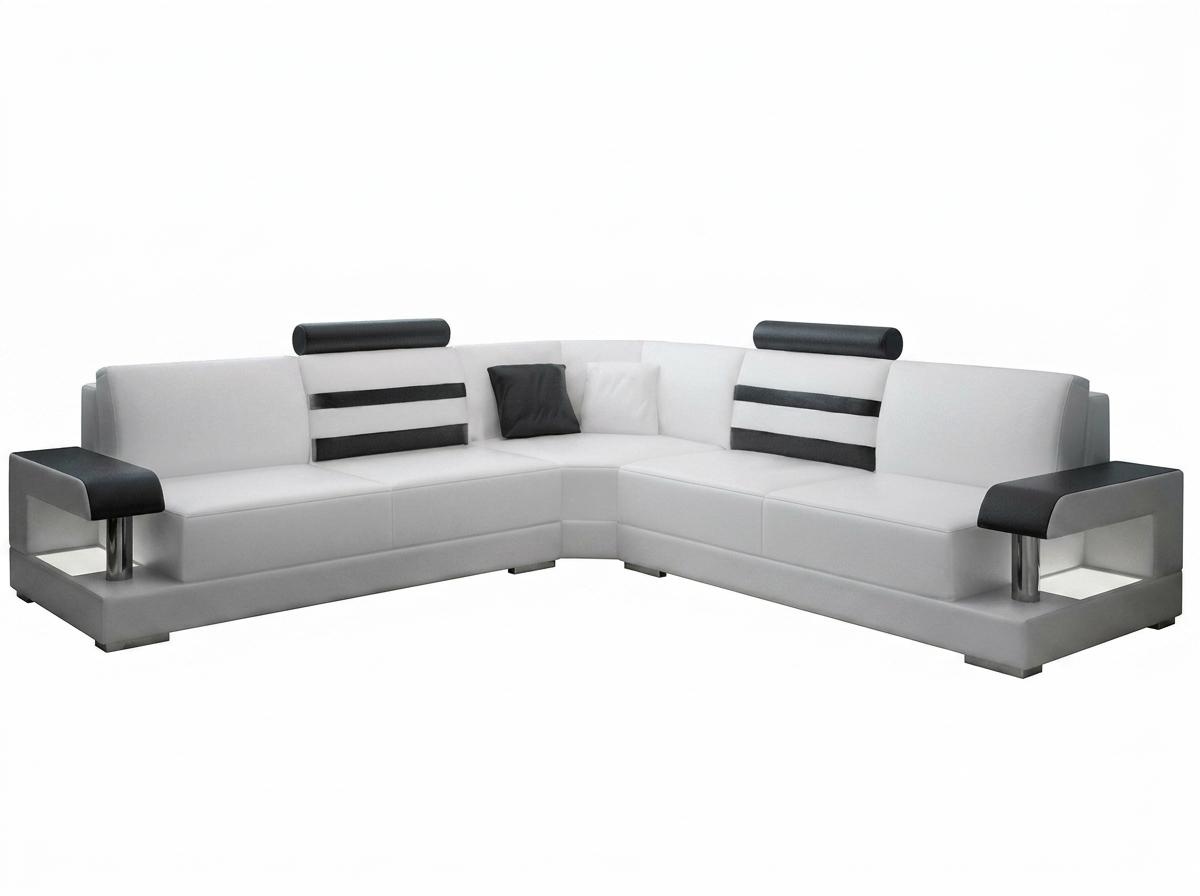 Wohnlandschaft Polster Ecke Eck Sofa Couch Garnitur Landschaft Leder Neu - 2723B