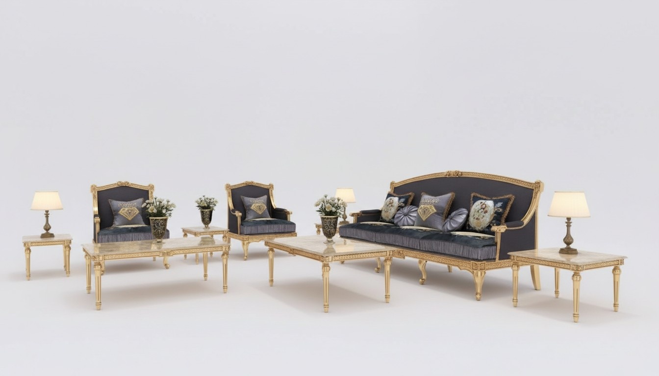 Wohnlandschaft Sofa Couch 6tlg Garnitur 3 2 1 Sitzer Couchtisch 2x Beistelltisch