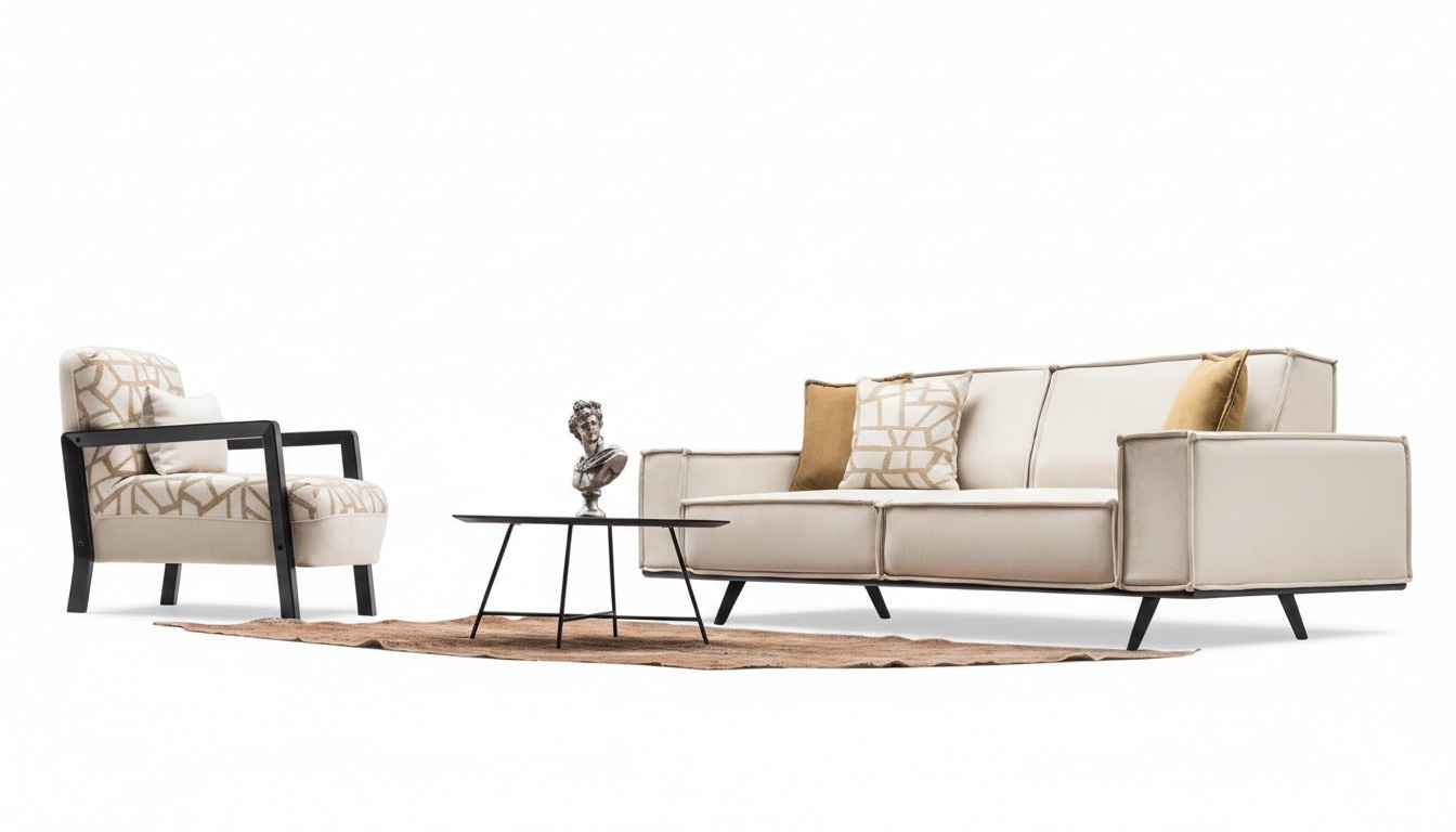 Wohnlandschaft Sofa Couch Set Polstergarnitur Sitzgruppe Sitzgruppe Lounge 3+1