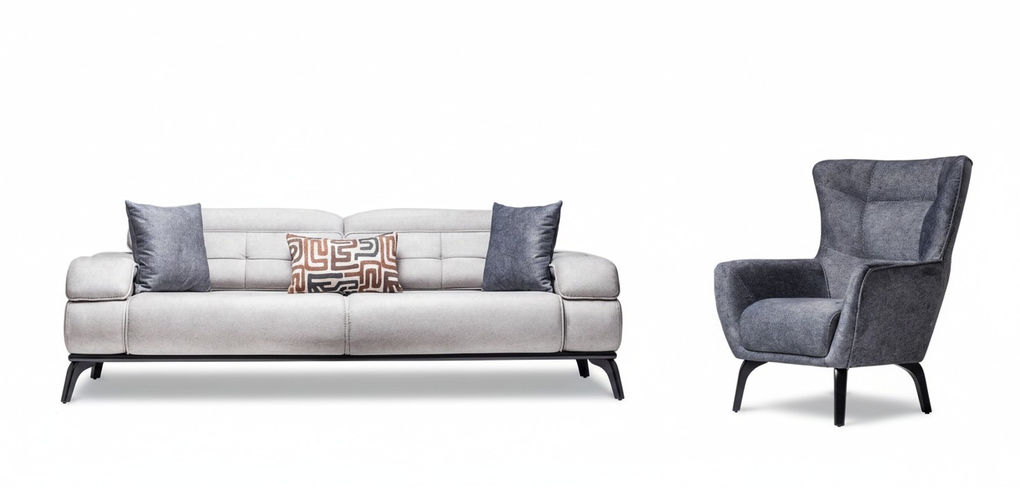 Wohnlandschaft Sofa Couch Set Sitzgruppe Lounge Polstergarnitur Sitzgruppe 3+1