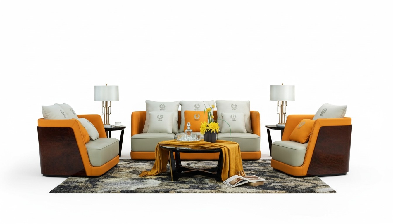 Wohnlandschaft Sofa Polster Sofagarnitur 321 Sitzer Couchtisch 4tlg. Set Luxus