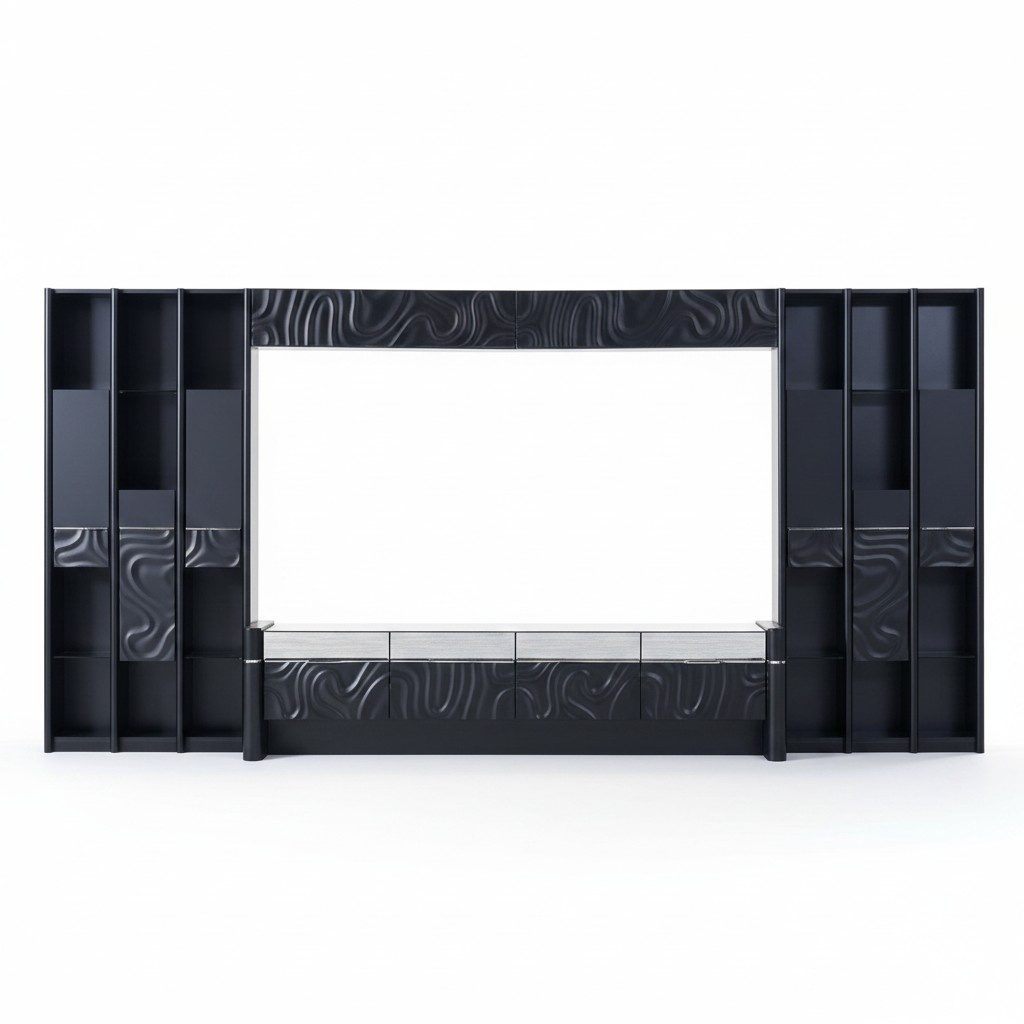 Wohnwänd TV Wand Holz Modern Stil Regal Wohnzimmer Möbel Schrank rtv tv Ständer