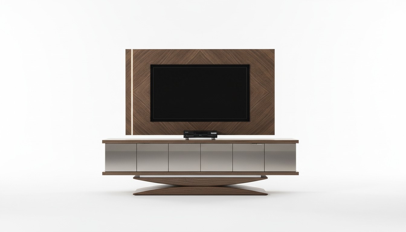 Wohnwänd Holz Modern Stil Regal Wohnzimmer Möbel Schrank RTV mit TV Rahmen