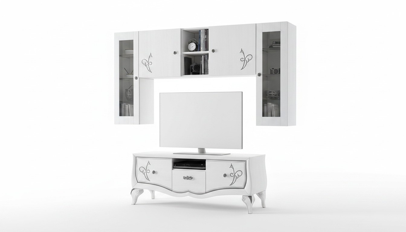 Wohnwand rtv Schrank Sideboard Schrank TV Holz Lowboard Kommode Design Möbel Neu