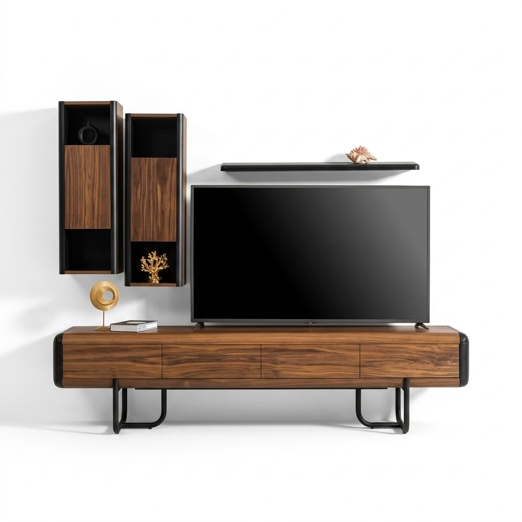 Wohnwand Schrank Regal Schränke Wohnwände Sideboard Couchtisch 5tlg.