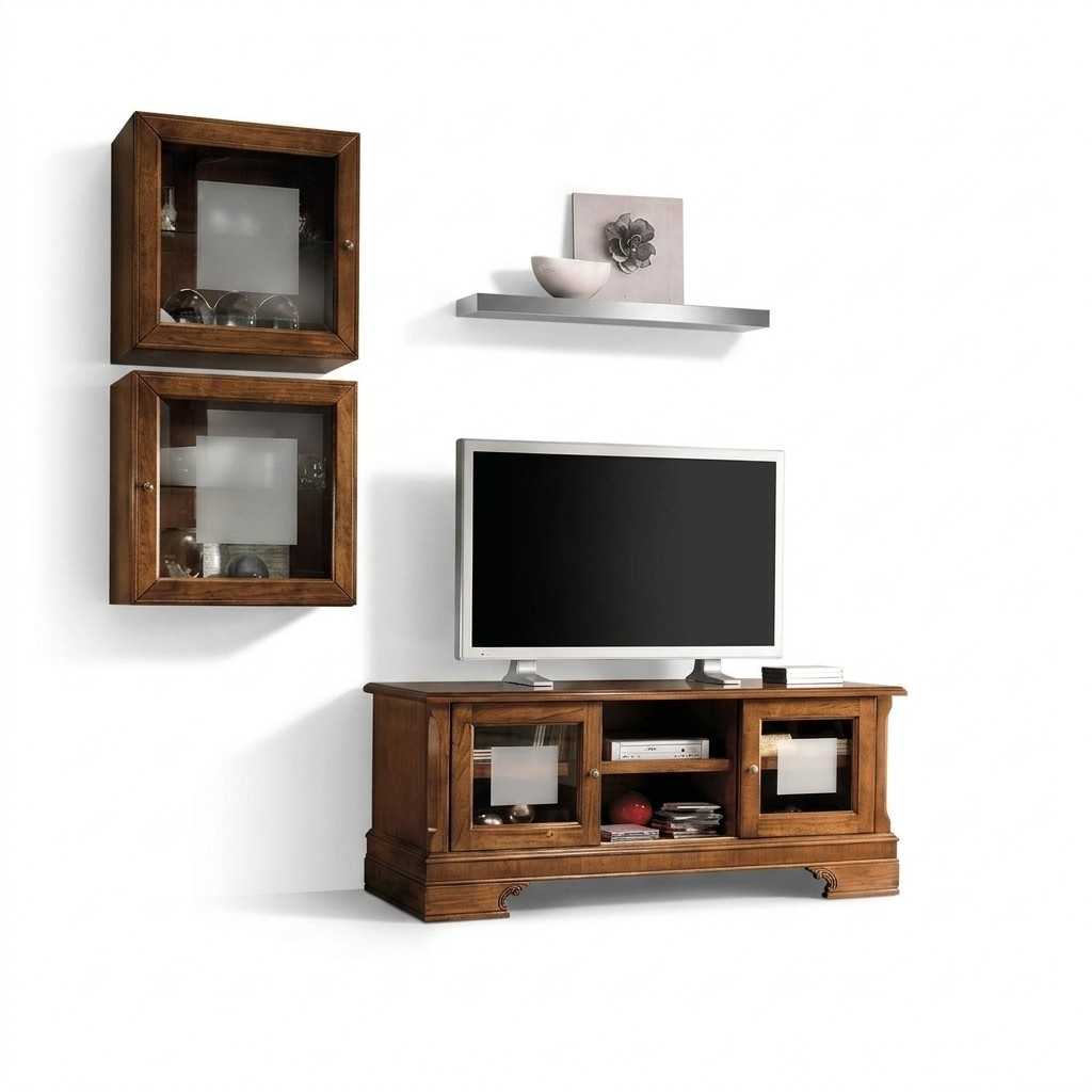 Wohnwand Set 3tlg. Wohnzimmer rtv Vitrine Anrichte Regal Luxus Wandschränke