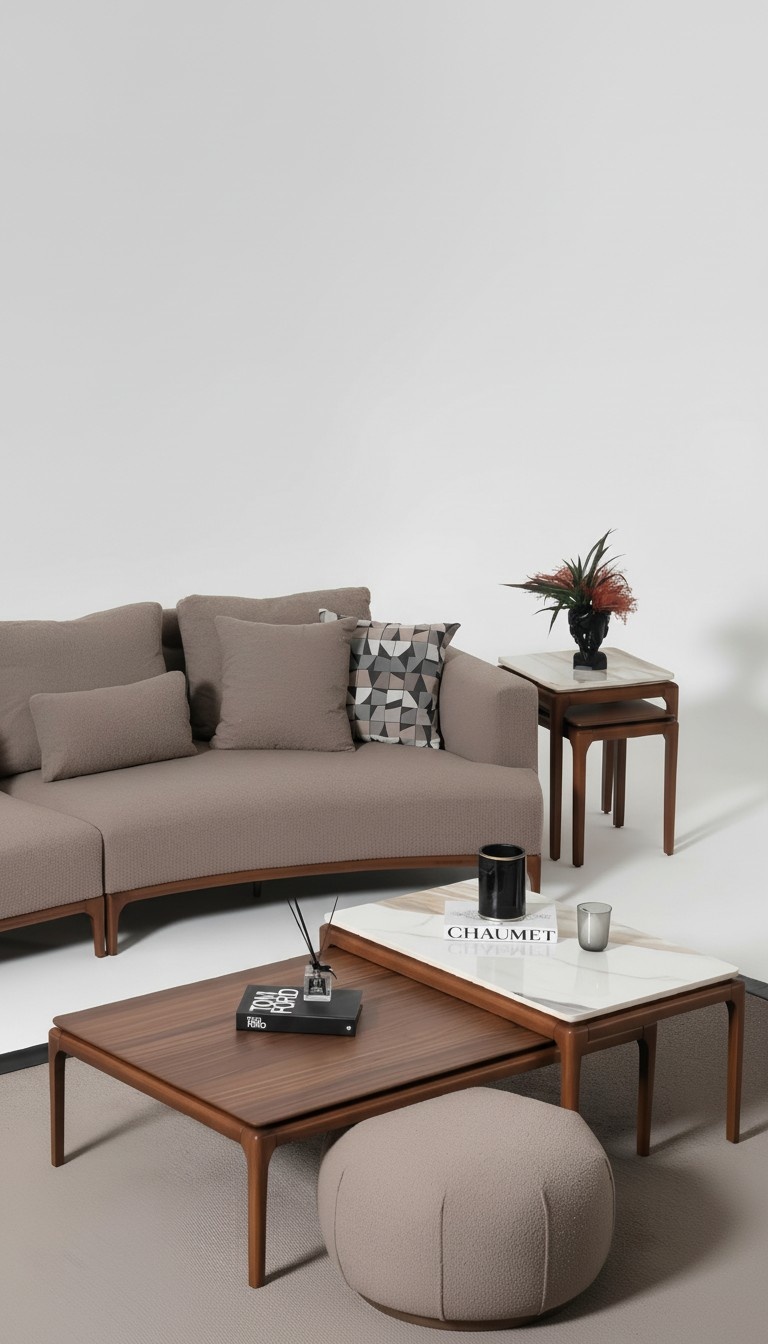 Wohnzimmer 2x Couchtisch Tisch Luxus Design Möbel Braune Tische 2tlg.