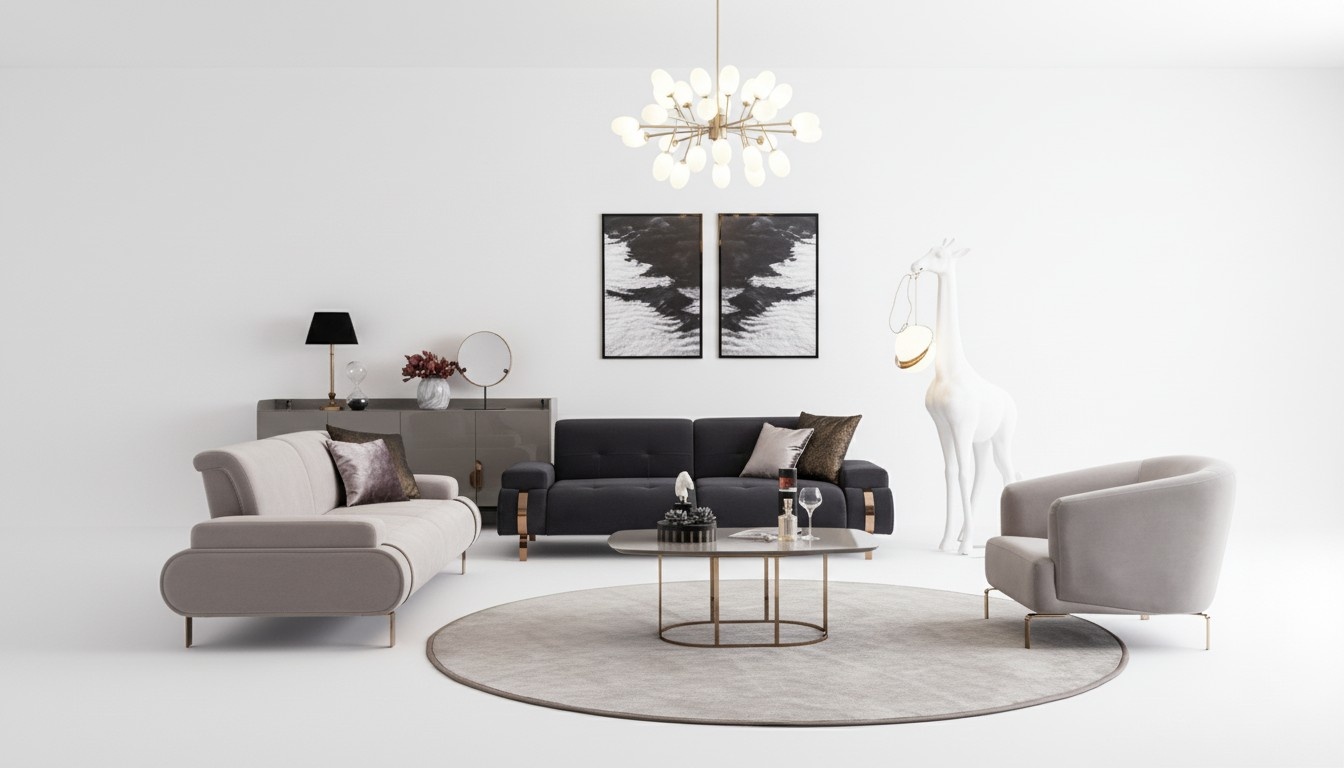 Wohnzimmer 2x Sofas 3 Sitzer Sessel Couchtisch Couchgarnitur Sofa Set 4tlg.