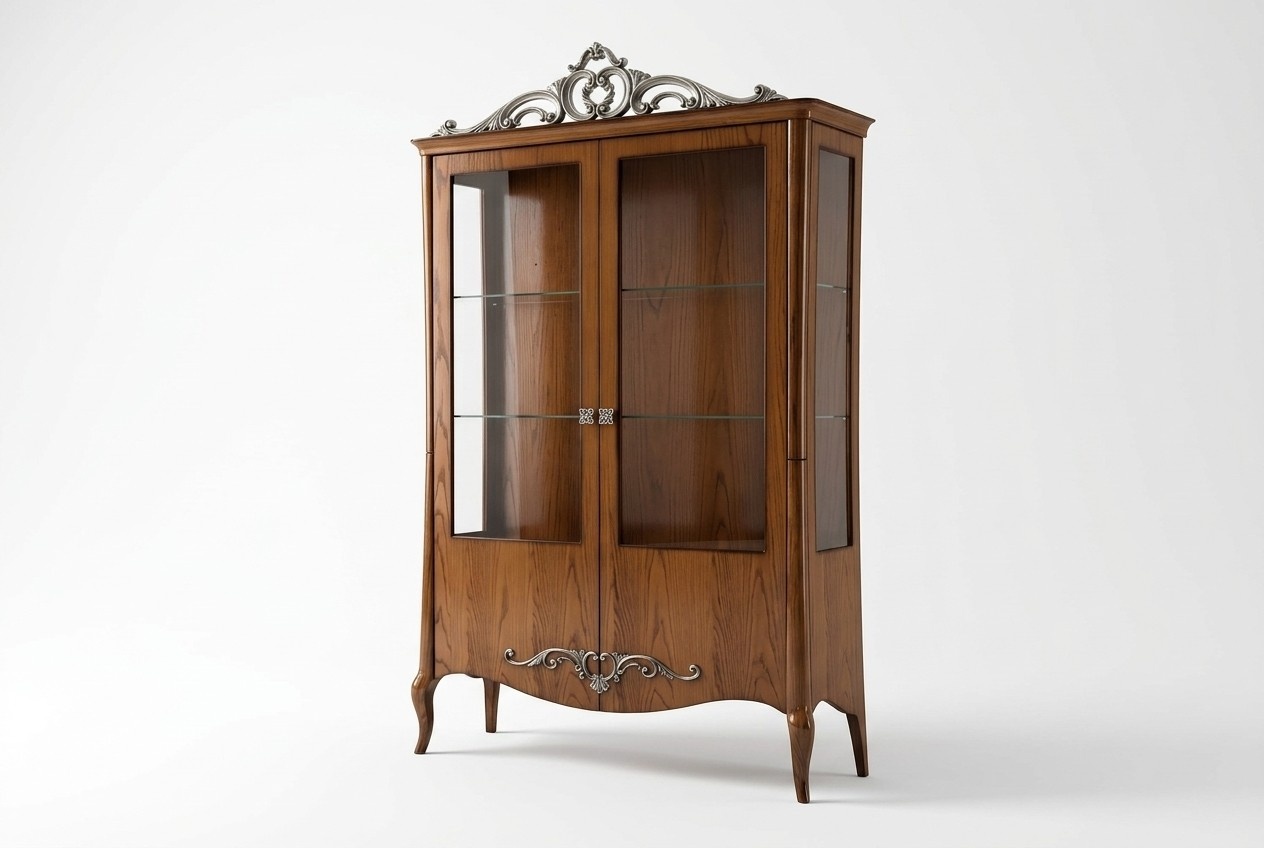 Wohnzimmer Sideboard Glasschrank Vitrine Holzmöbel