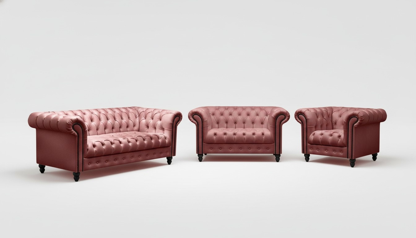 Wohnzimmer Chesterfield Design Sofagarnitur Möbel Couch 321 Sitzer