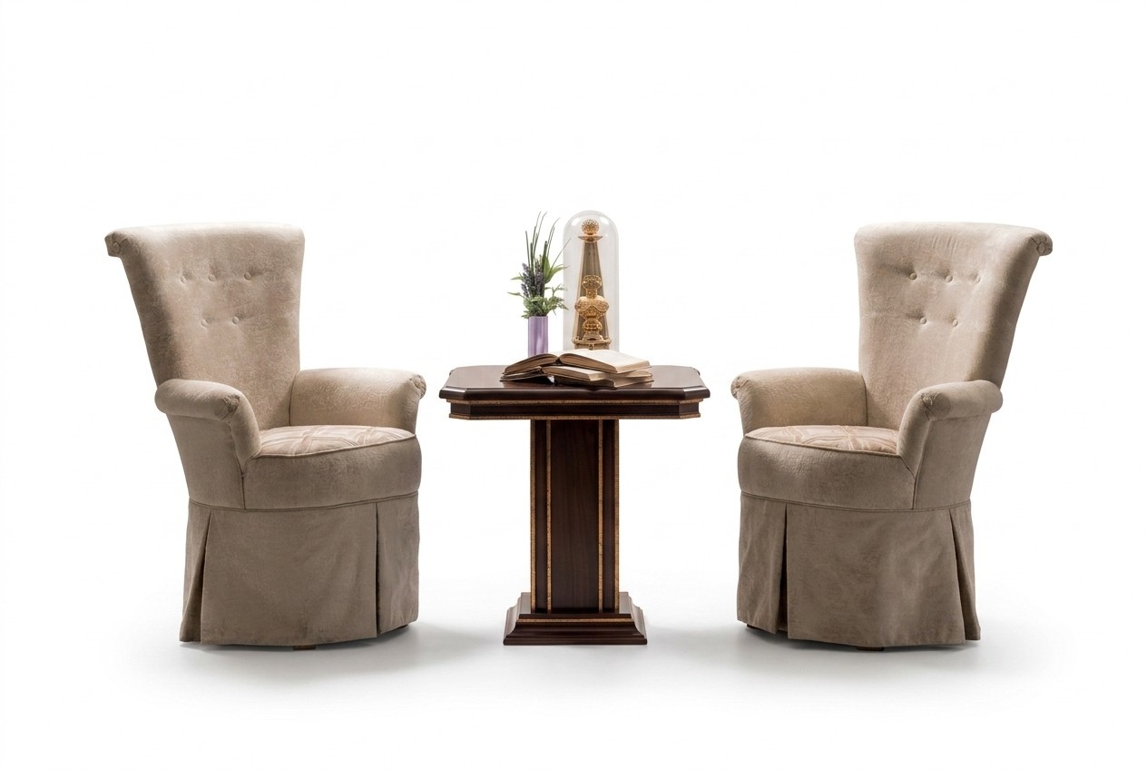 Wohnzimmer Couchtisch Beistelltisch Tisch Echtes Holz Arredoclassic Barock